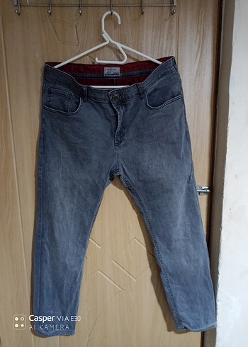 38 Beden Gri Regular Fit Denim Erkek Kot Pantolon