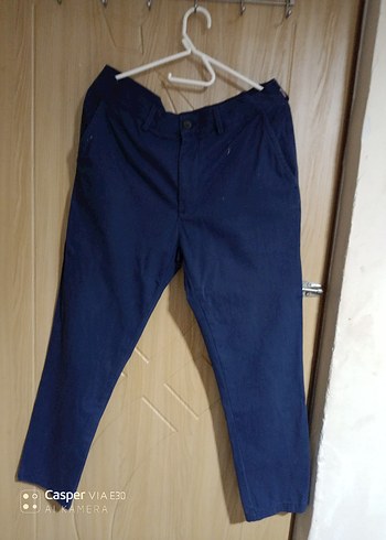 Erkek Mavi Kemerli Denim Pantolon