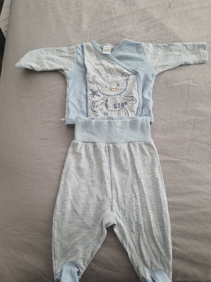 Pamuk Bebek Erkek Takım - Mavi & Beyaz - Görsel 4