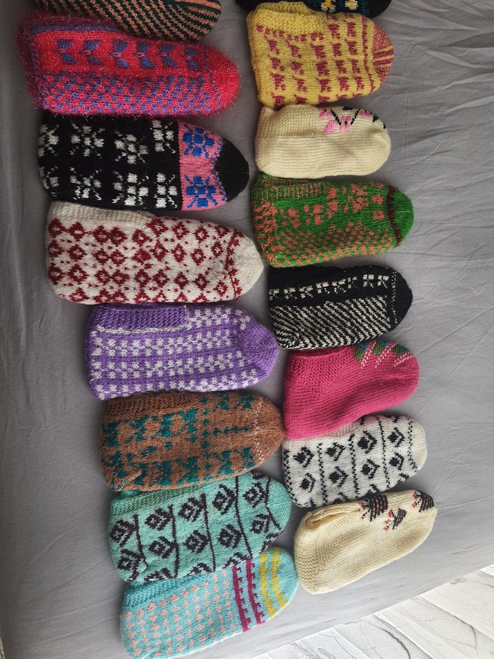 Kız Çocukları İçin Renkli Örgü Çoraplar - Görsel 2