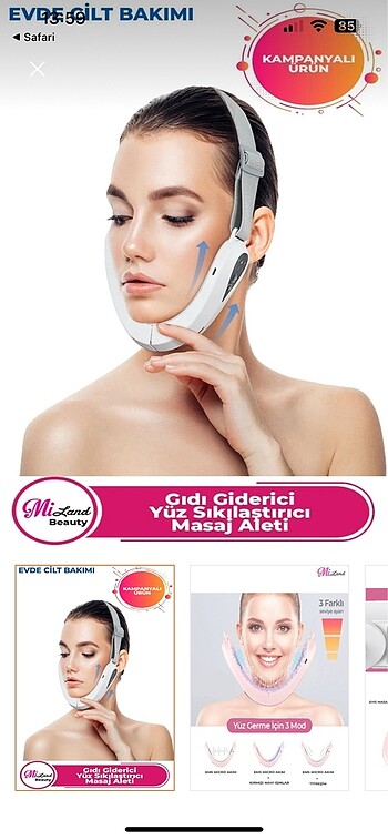 Yüz sıkılaştırıcı zayıflama aleti