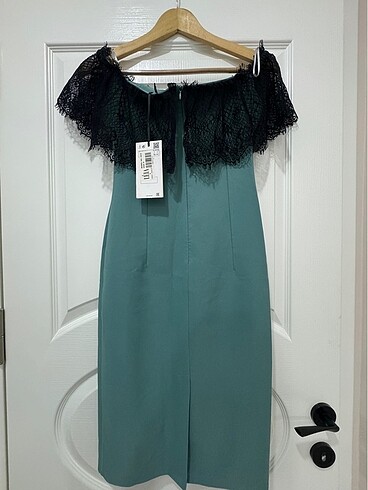 Düşük omuz Kalem elbise - Görsel 2