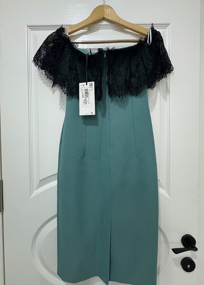 Düşük omuz Kalem elbise - Görsel 2