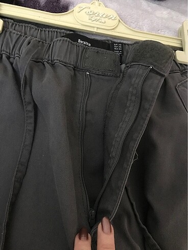xs Beden gri Renk Kadın bershka paraşüt pantolon