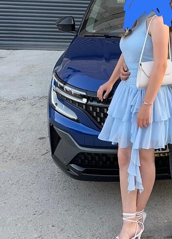 Trendyol & Milla Mavi Fırfırlı Mini Elbise