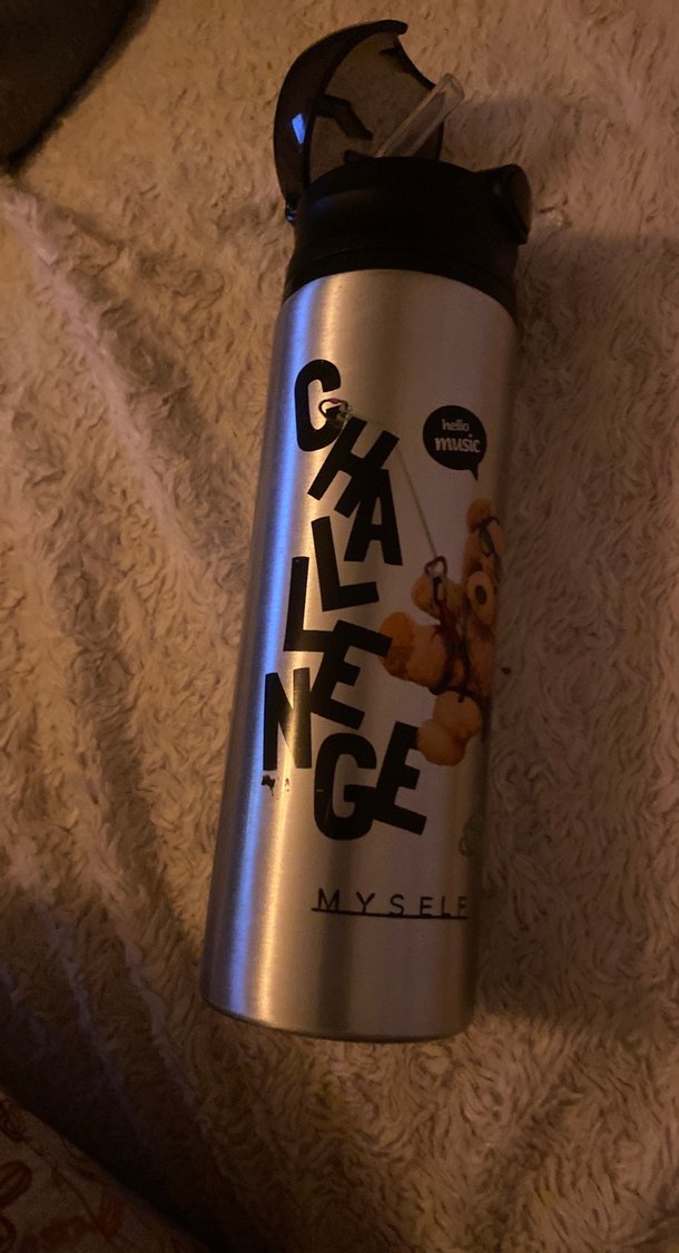 Bej Parlak Çocuk Termos Matara - Görsel 4