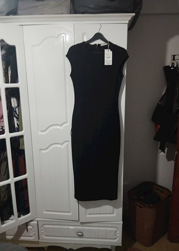 Zara uzun siyah yırtmaçlı elbise - Görsel 7