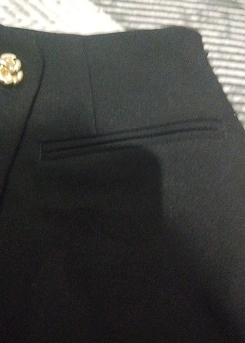 Zara Düğmeli Siyah Mini şort etek