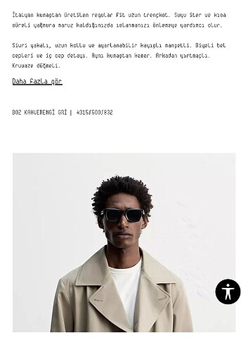 l Beden camel Renk Zara manteco su geçirmez trençkot