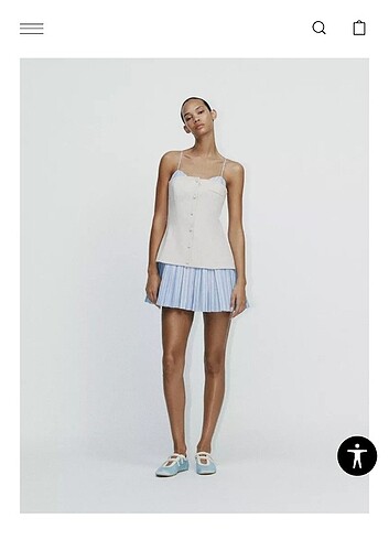 Zara kısa poplin gömlek elbise