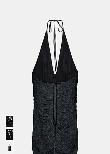 Zara püsküllü kısa halter elbise - Görsel 4