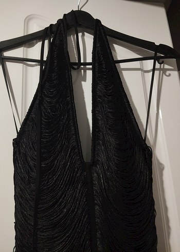 Zara püsküllü kısa halter elbise - Görsel 8