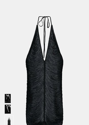 Zara püsküllü kısa halter elbise - Görsel 3