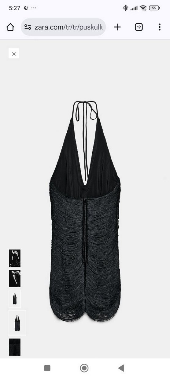 Zara püsküllü kısa halter elbise - Görsel 4