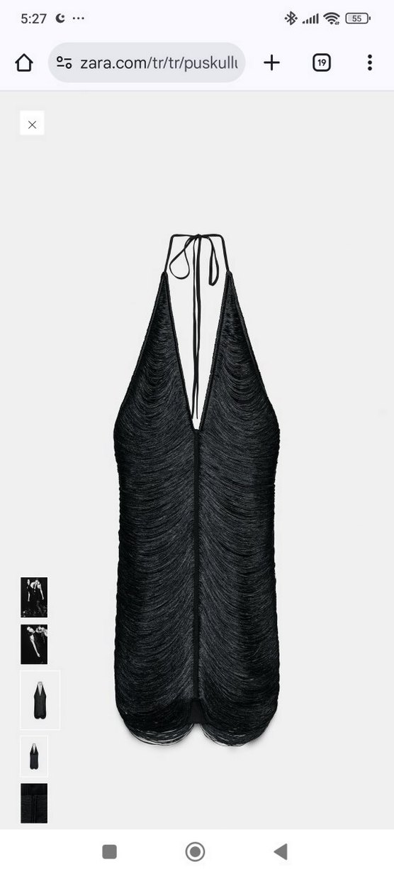 Zara püsküllü kısa halter elbise - Görsel 3