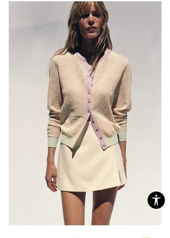 Zara kenarı yırtmaçlı mini şort etek