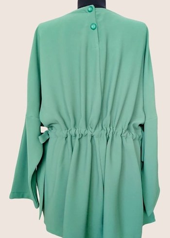 Yeşil Büzgülü Salaş Tunik - Görsel 2