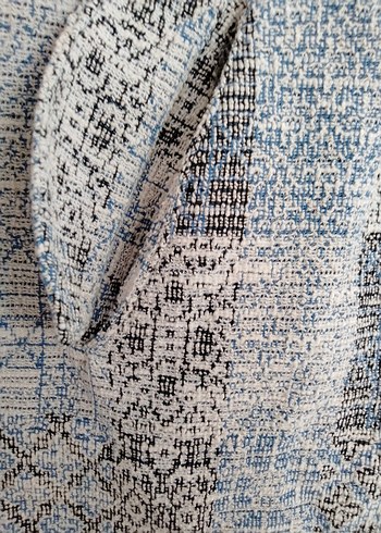 Kışlık Mavi Beyaz Yüksek Yakalı Tunik - Görsel 3