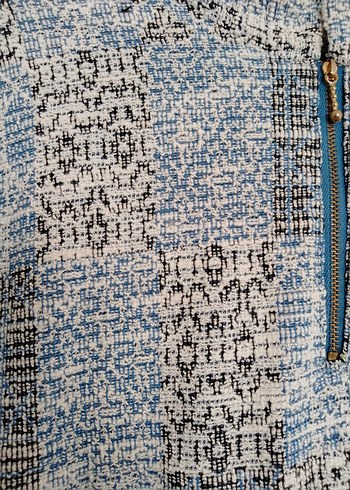 Kışlık Mavi Beyaz Yüksek Yakalı Tunik - Görsel 2