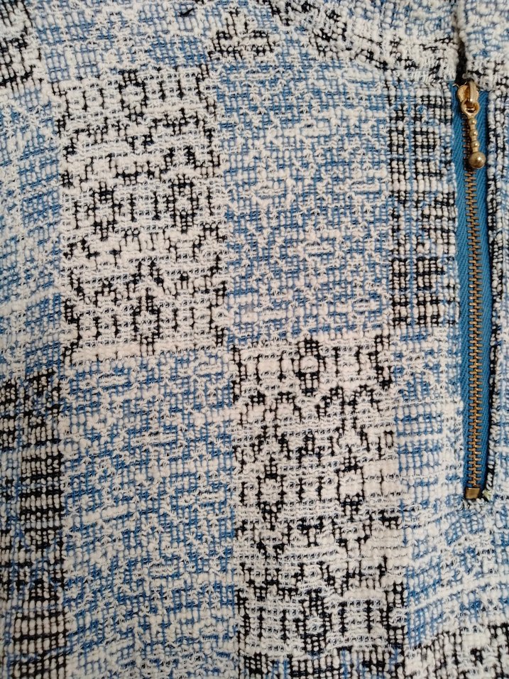 Kışlık Mavi Beyaz Yüksek Yakalı Tunik - Görsel 2