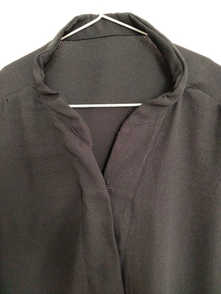 Çıtçıt Düğmeli Siyah Bluz - Görsel 2