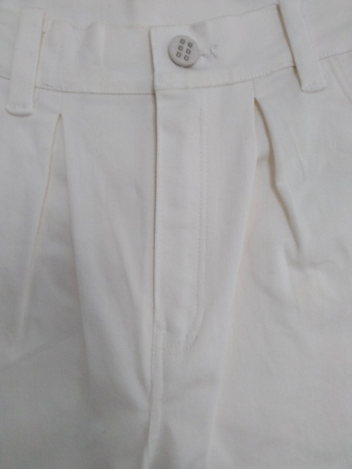 Beyaz Kadın Keten Kumaş Pantolon - Görsel 2