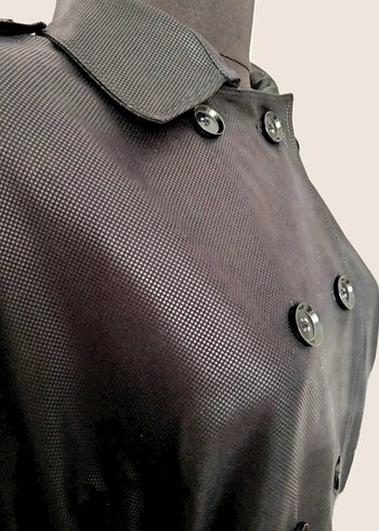 Kemerli Lacivert Kadın Trençkot - Görsel 3