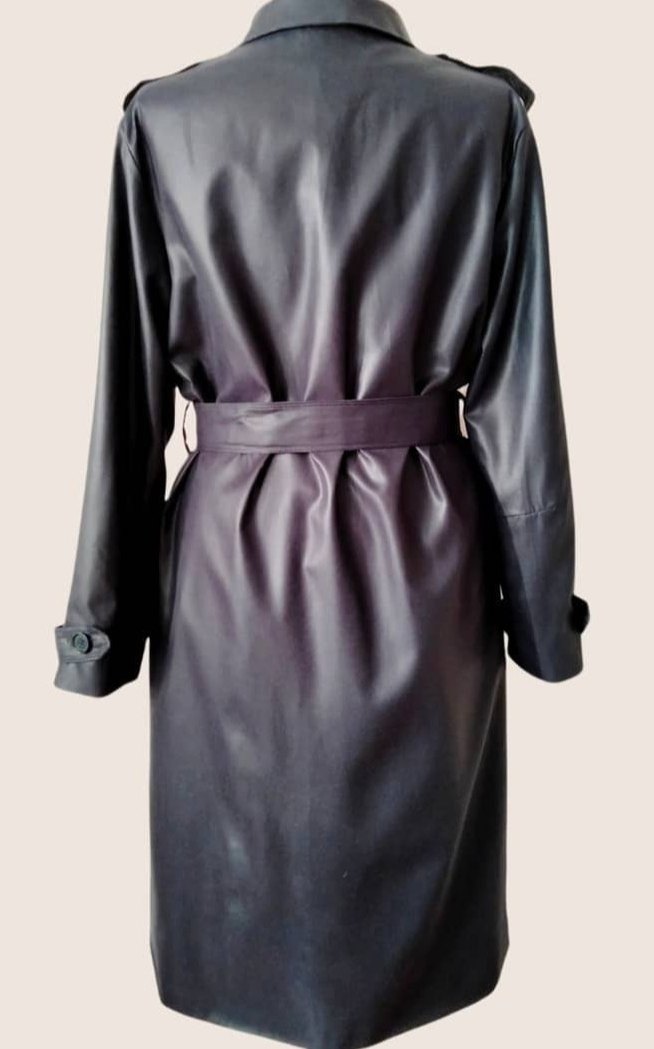 Kemerli Lacivert Kadın Trençkot - Görsel 2