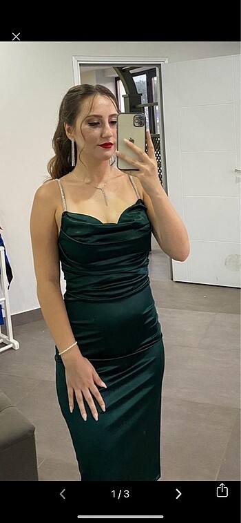 Midi gece elbisesi