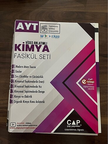 Ayt Kimya Fasikül Seti ÇAP Yayınları