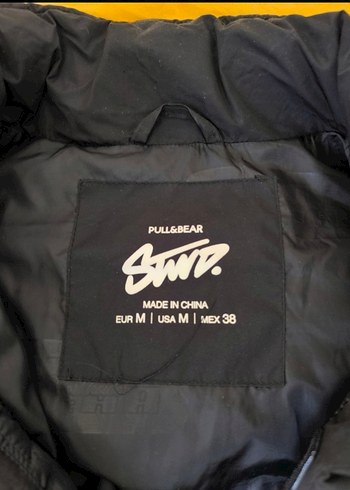 Siyah Fermuarlı Erkek Sokak Stili Mont Pul bear - Görsel 2