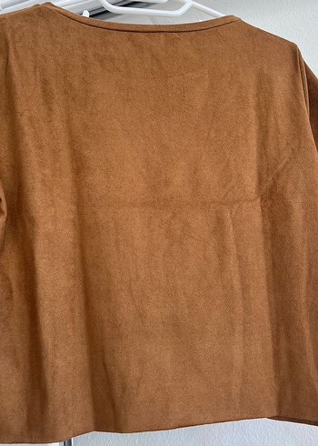 Kahverengi Süet Baskılı Hamile Tişörtü - Görsel 2