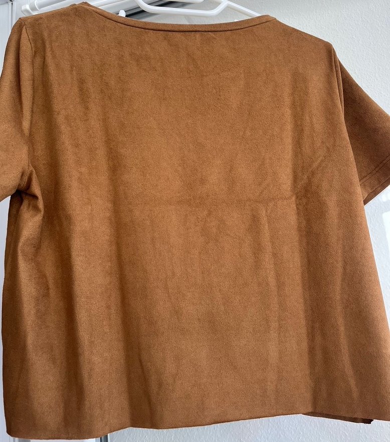 Kahverengi Süet Baskılı Hamile Tişörtü - Görsel 2