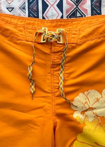 Turuncu Bağcıklı Erkek Midi Şort - Görsel 2