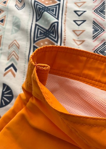 Turuncu Bağcıklı Erkek Midi Şort - Görsel 5