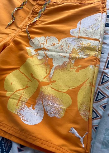 Turuncu Bağcıklı Erkek Midi Şort - Görsel 3