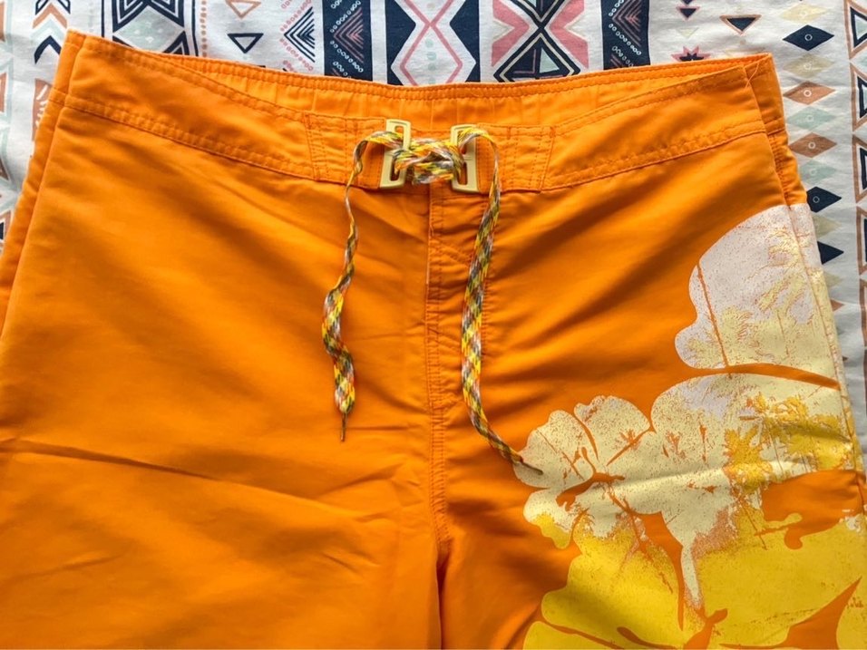 Turuncu Bağcıklı Erkek Midi Şort - Görsel 2