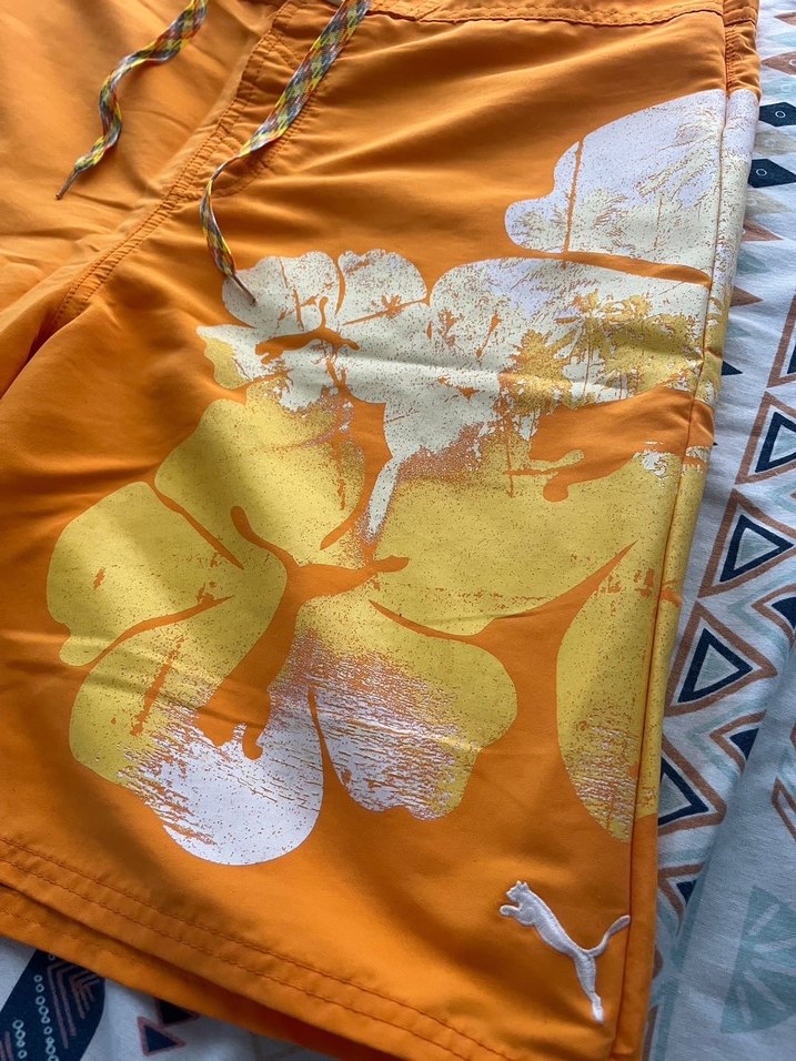 Turuncu Bağcıklı Erkek Midi Şort - Görsel 3