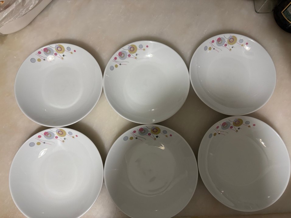 Çiçek Desenli Beyaz Yemek Tabağı Seti - Görsel 4