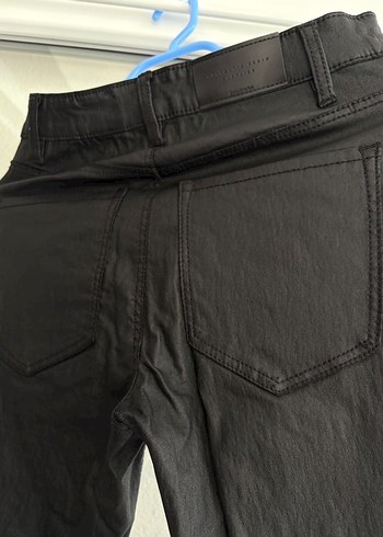 Siyah Kadın Dar Kesim deri Pantolon - Görsel 8