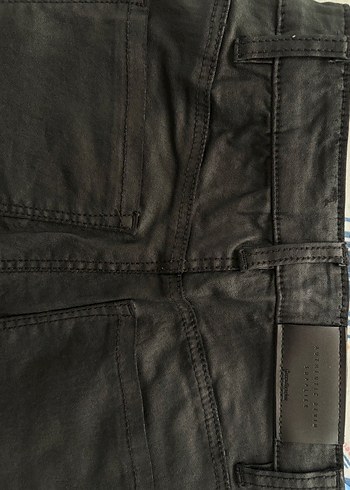 Siyah Kadın Dar Kesim deri Pantolon - Görsel 4