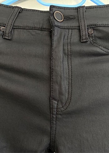 Siyah Kadın Dar Kesim deri Pantolon - Görsel 6