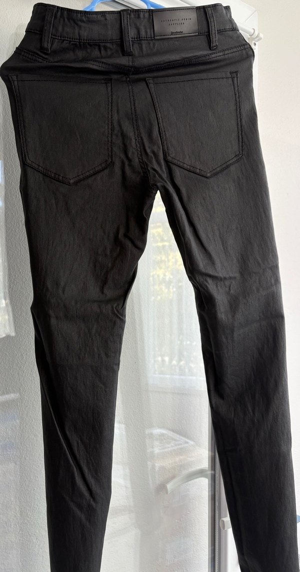 Siyah Kadın Dar Kesim deri Pantolon - Görsel 5