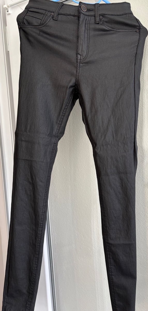 Siyah Kadın Dar Kesim deri Pantolon - Görsel 2