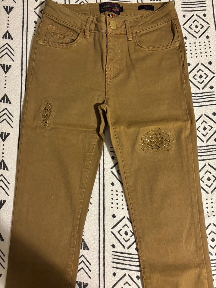 Camel Nakışlı Kot Pantolon - Görsel 2