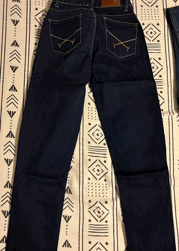 Kadın Koyu Mavi Denim Pantolon - Görsel 5