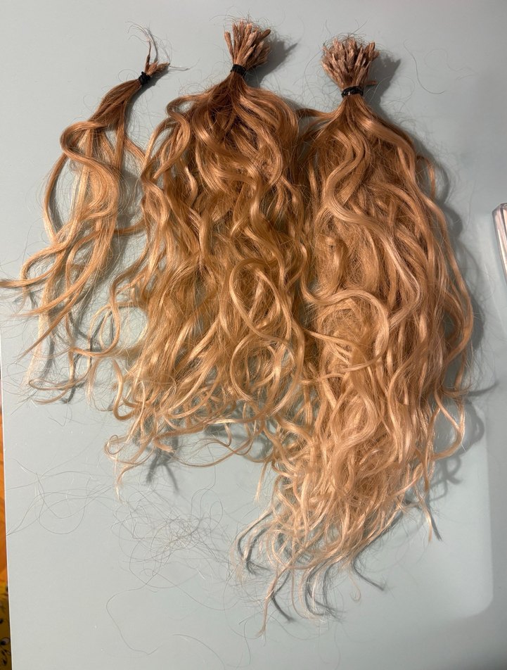 Sarı parlak kendinden kıvırcık gerçek saç - Görsel 2