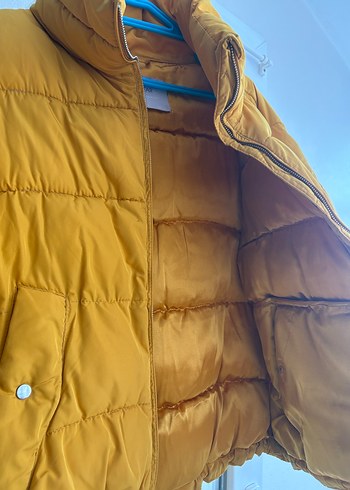 Bershka hardal Düğmeli Kadın Kışlık Mont - Görsel 4