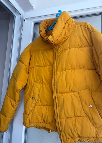 Bershka hardal Düğmeli Kadın Kışlık Mont - Görsel 2