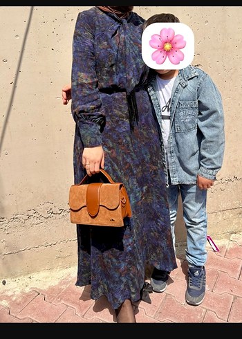Zühre Zühre Uzun Kollu Lacivert Batik Bohem Elbise